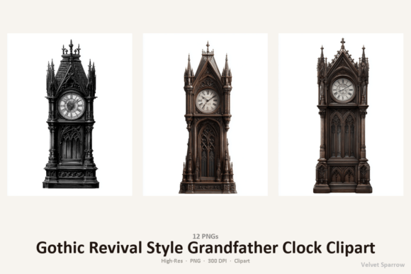 Download Gothic Revival Style Grandfather Clock C - Revival Collection