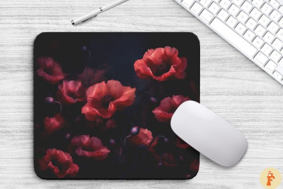 Download Dark-Romantic Poppy Flowers Mouse Pad - Poppy flowers Collection