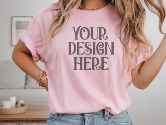 Download Comfort Colors 1717 Blossom Shirt Mockup - Blossom Collection