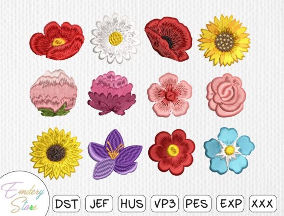 Download Floral Blossom Embroidery Design Set - Blossom Collection