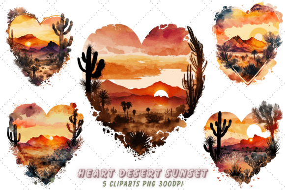 Download Heart Desert Watercolor Clipart Bundle - Premium Bundle