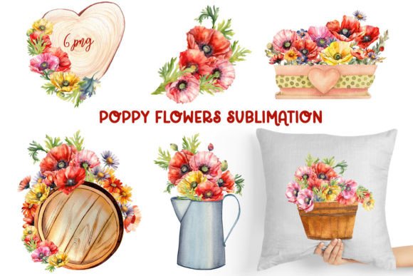 Download Poppy Flowers Sublimation Design, PNG - Poppy flowers Collection