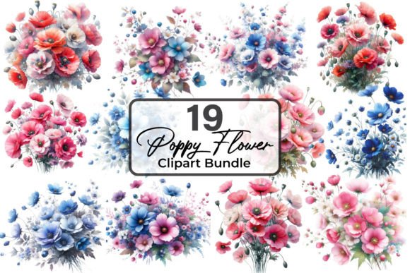 Download Watercolor Poppy Flowers Clipart Bundle - Poppy flowers Collection