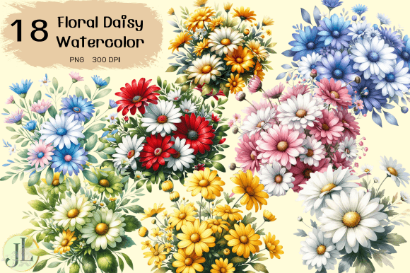 Download Floral Daisy Watercolor Sublimation - Daisy watercolor Collection